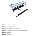 écoulement linéaire de douche avec grille pour coller les carreaux, 80 cm