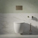 STRONGFRAME Vorwandelement mit ECO-Spülung für Wand-WC + STEEL-R45 WC-Betätigungsplatte aus Edelstahl
