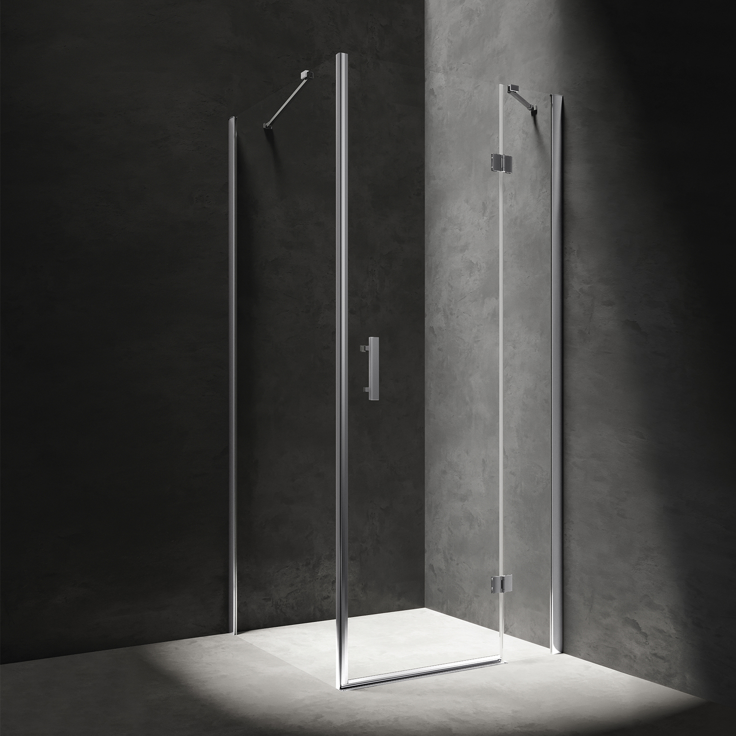 rectangular shower enclosure with hinged door, 120 x 70 cm