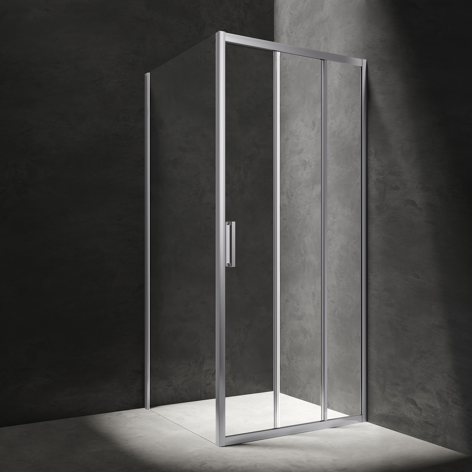kabina prysznicowa prostokątna z drzwiami przesuwnymi, 100 x 90 cm