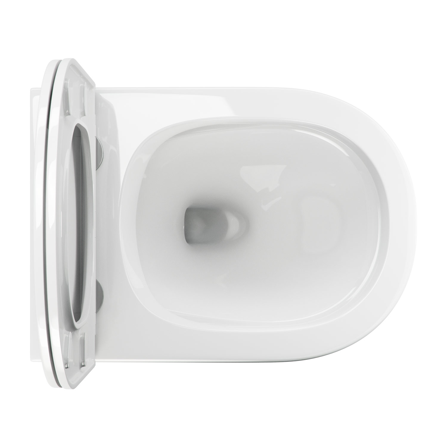 wall-mounted toilet with soft-close seat, 49 x 37 cm