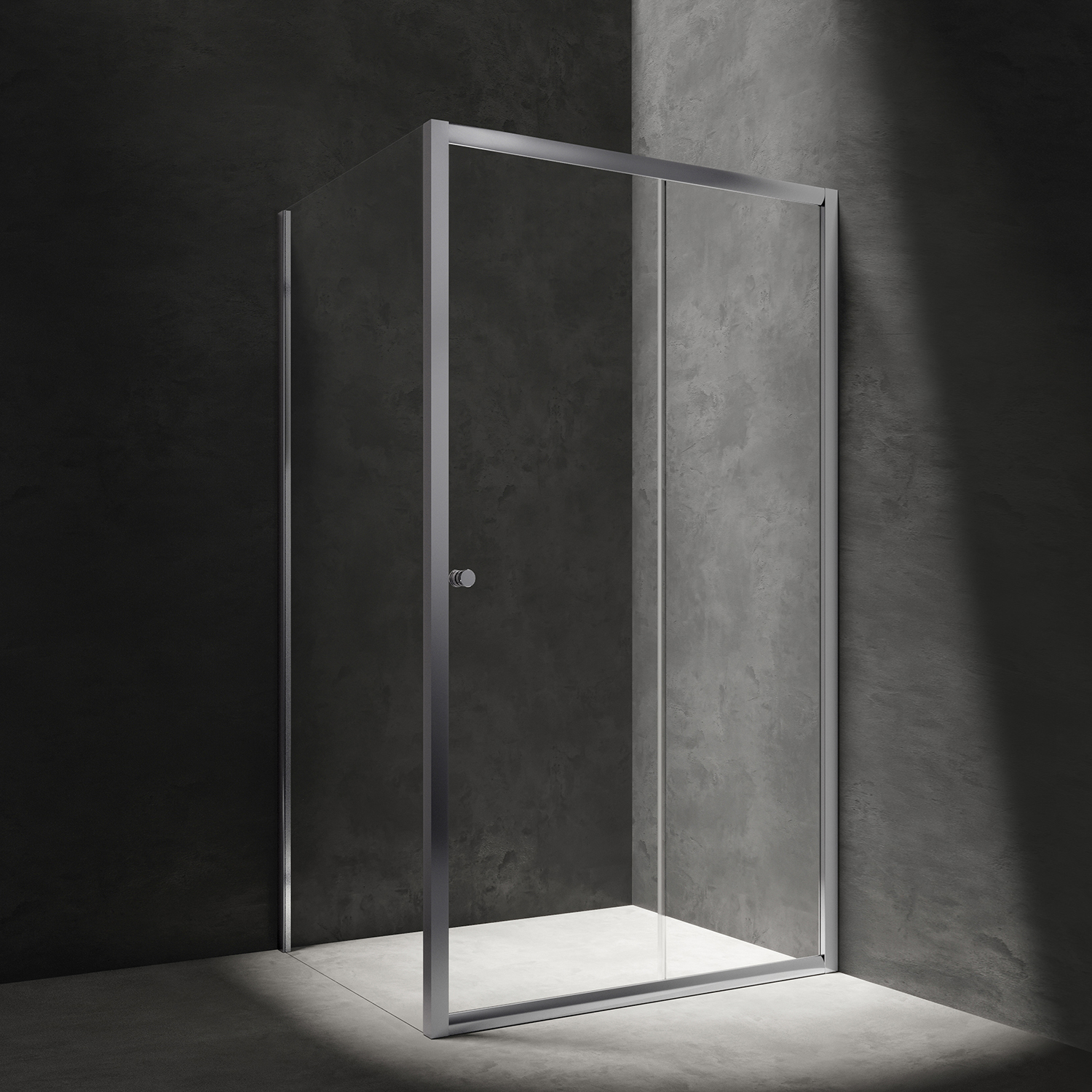 rectangular shower enclosure with sliding door, 140 x 80 cm