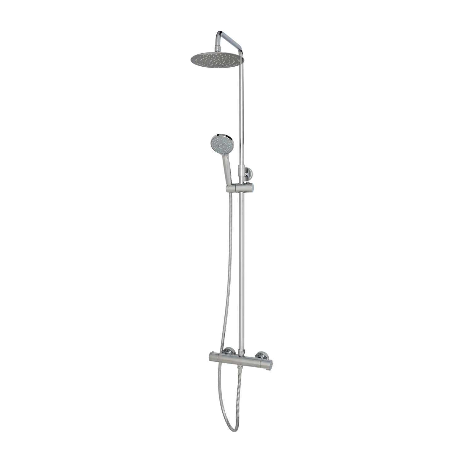 thermostatic shower system for exposed installation