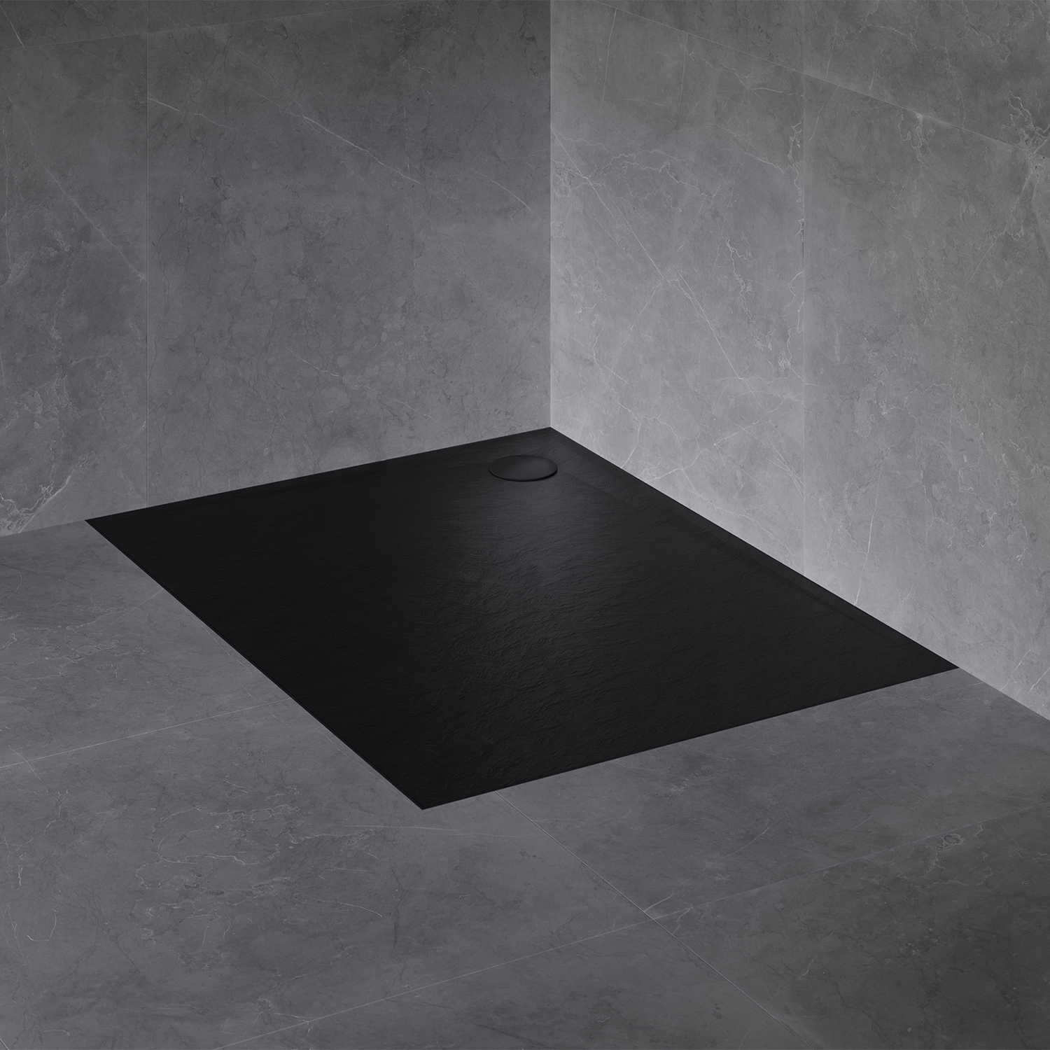 composite shower tray, stone texture, 80 x 80 cm