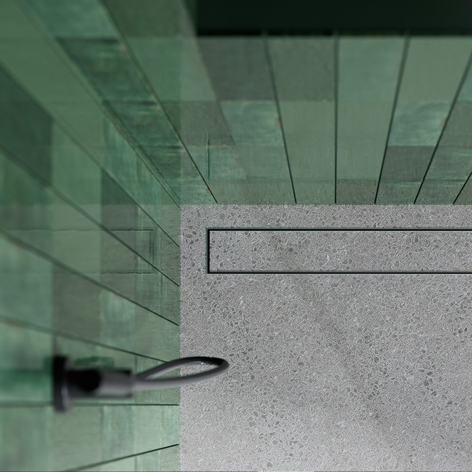 linear shower drain with tileable cover, 100 cm