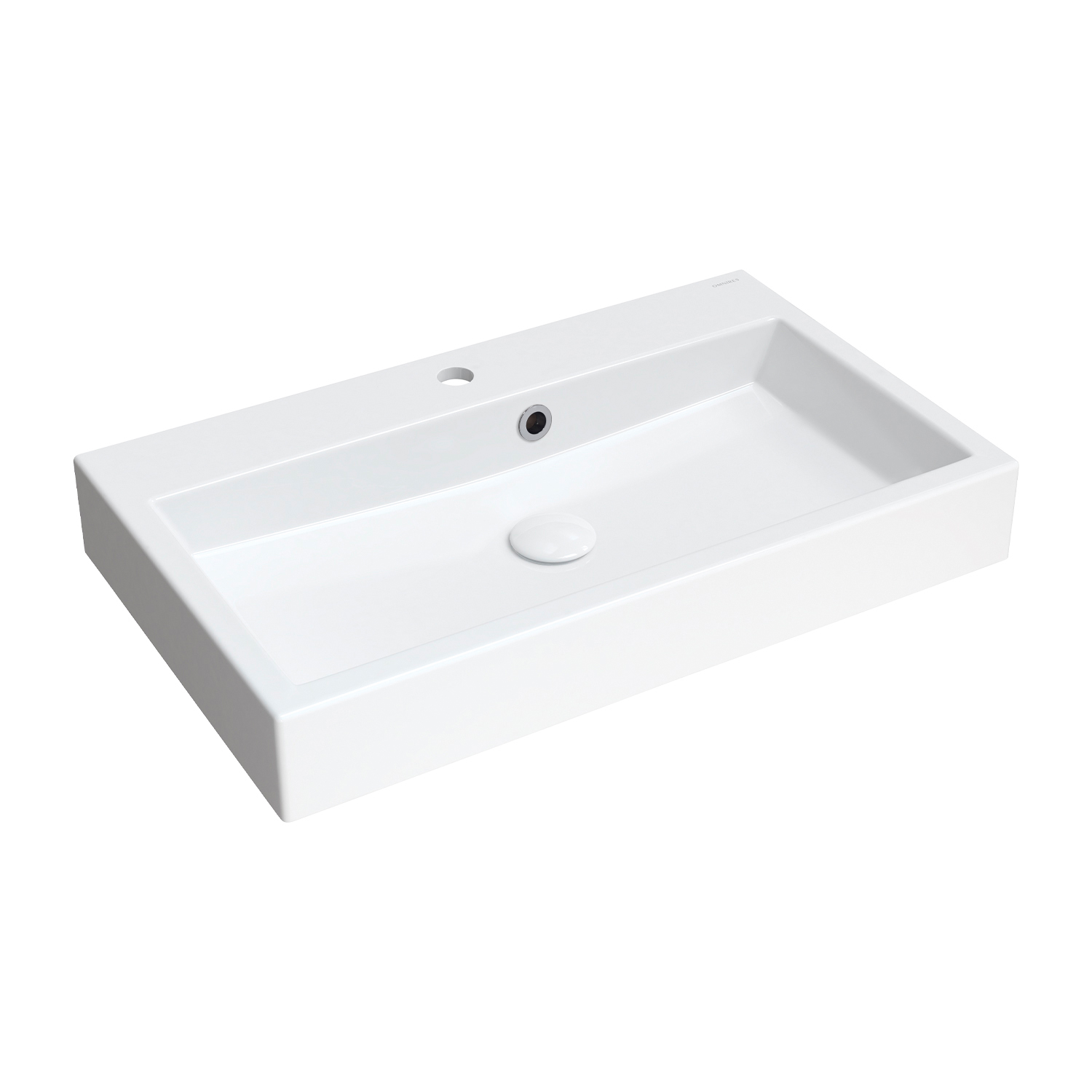 countertop/wall-mounted basin with internal overflow, 70 x 42 cm